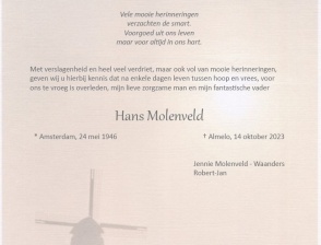 In Memoriam: Hans Molenveld